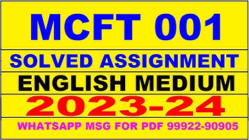 mcft 001 solved assignment 2023-24 | mcft 1 solved assignment in english 2024 | mcft 1 2024