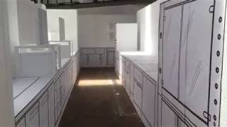 1:1 scale mock-up of a commercial kitchen project with a Rotisol rotisserie by The Rohrig Group