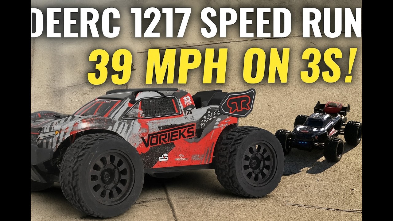 DEERC 1217 SPEED TEST 🚀 39 MPH on 3S! | Mini Arrma Vortex Vibes (Stable & FAST)