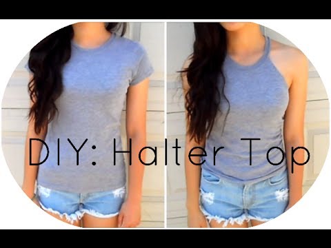 DIY: HALTER TOP T-SHIRT! - YouTube