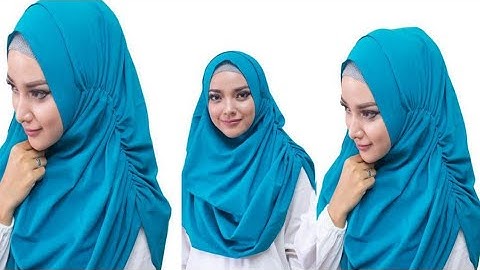 Double Loop Side Pleated Instant Hijab Cutting And Stitching Tutorial In Hindi/DIY Double loop Nikab