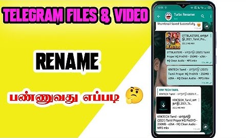How To Telegram Files And Videos Rename Full Video Tamil | krk tech tamil