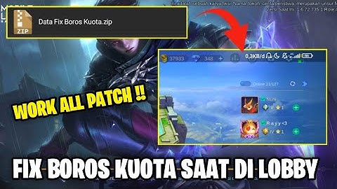 Cara Fix Kuota Boros Saat Di Lobby Ml | Data Fix Kuota Boros Work All Patch | Fix Boros Kuota Ml