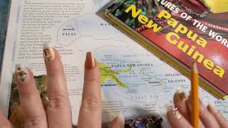 ASMR ~ Papua New Guinea History & Geography ~ Soft Spoken Map Pointing Page Turning screenshot 1