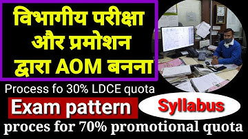 कार्यरत रेलवे कर्मचारी Assistant Operations Manager (AOM) कैसे बन सकते हैं I AOM 70% & 30% LDC quota