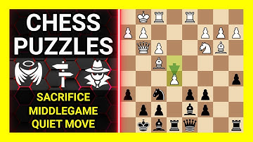 Chess Puzzles to Practice. Themes: Sacrifice, Middlegame, Quiet move. Learn Chess