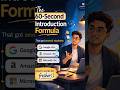 60 Seconds Introduction Formula
