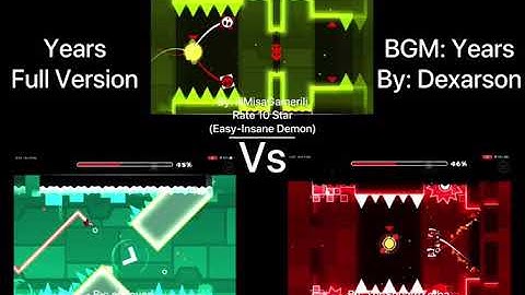 Geometry Dash = Years Full Version (Comparison) (emjoven Vs TheSquareZebra Vs iIiMisaGameriIi)