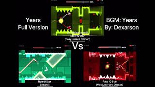 Geometry Dash = Years Full Version (Comparison) (emjoven Vs TheSquareZebra Vs iIiMisaGameriIi)