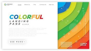 Colorful Landing Page In Adobe Illustrator CC