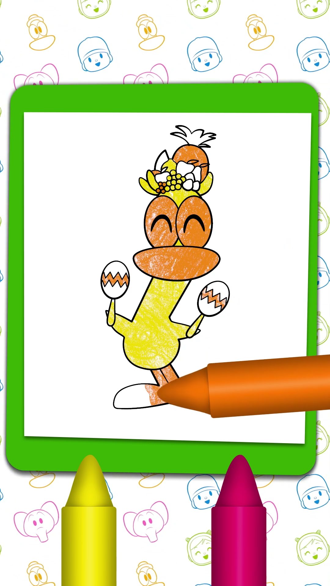 POCOYÓ en ESPAÑOL - Colorea las Frutas de Pato [1 min] CARICATURAS y DIBUJOS ANIMADOS para niños