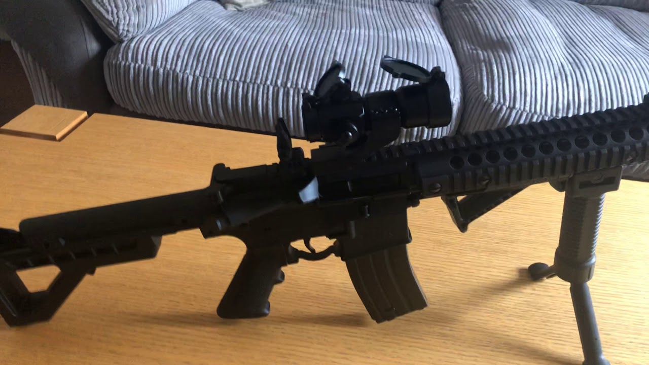 semi auto crosman DPMS SBR .177/4.5mm BB rifle , I have added a red dot, bi...