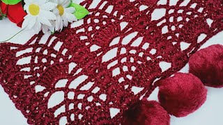 كروشيه غرزة الأناناسة الرائعة لعمل كارديجان او شال  How to crochet Stitches