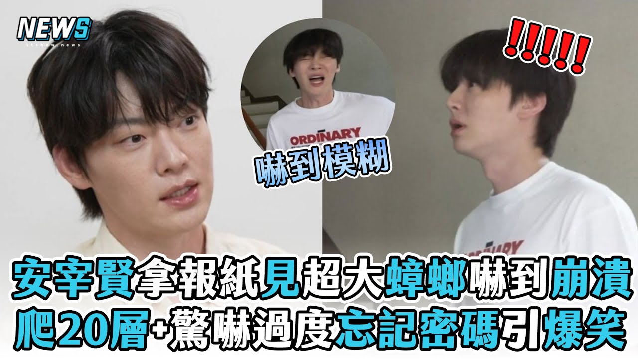 【我獨自生活】安宰賢拿報紙見超大蟑螂嚇到崩潰 累爬20層+驚嚇過度忘記密碼引爆笑