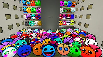 Geometry Dash and Lobotomy Dash Nextbots Chase me in Liminal Hotel Gmod