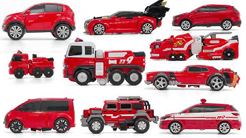 Red Tobot HellocarBot MiniForce HyperRescue All Red Car Mecha Transformation