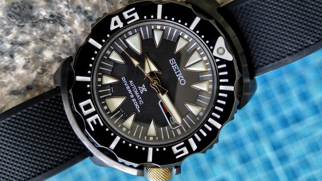 SRP583 Seiko Monster Gen 2 Black Ion & Gold Version - YouTube