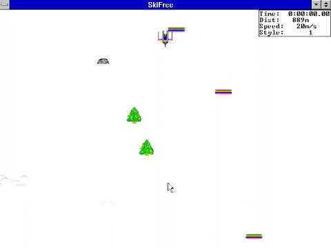 (Gameplay - 194) SKIFREE (Windows 3.x - 12)