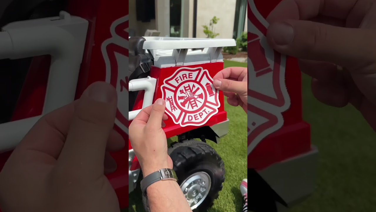 Dad builds fire truck for daughters birthday🚒😍😱
