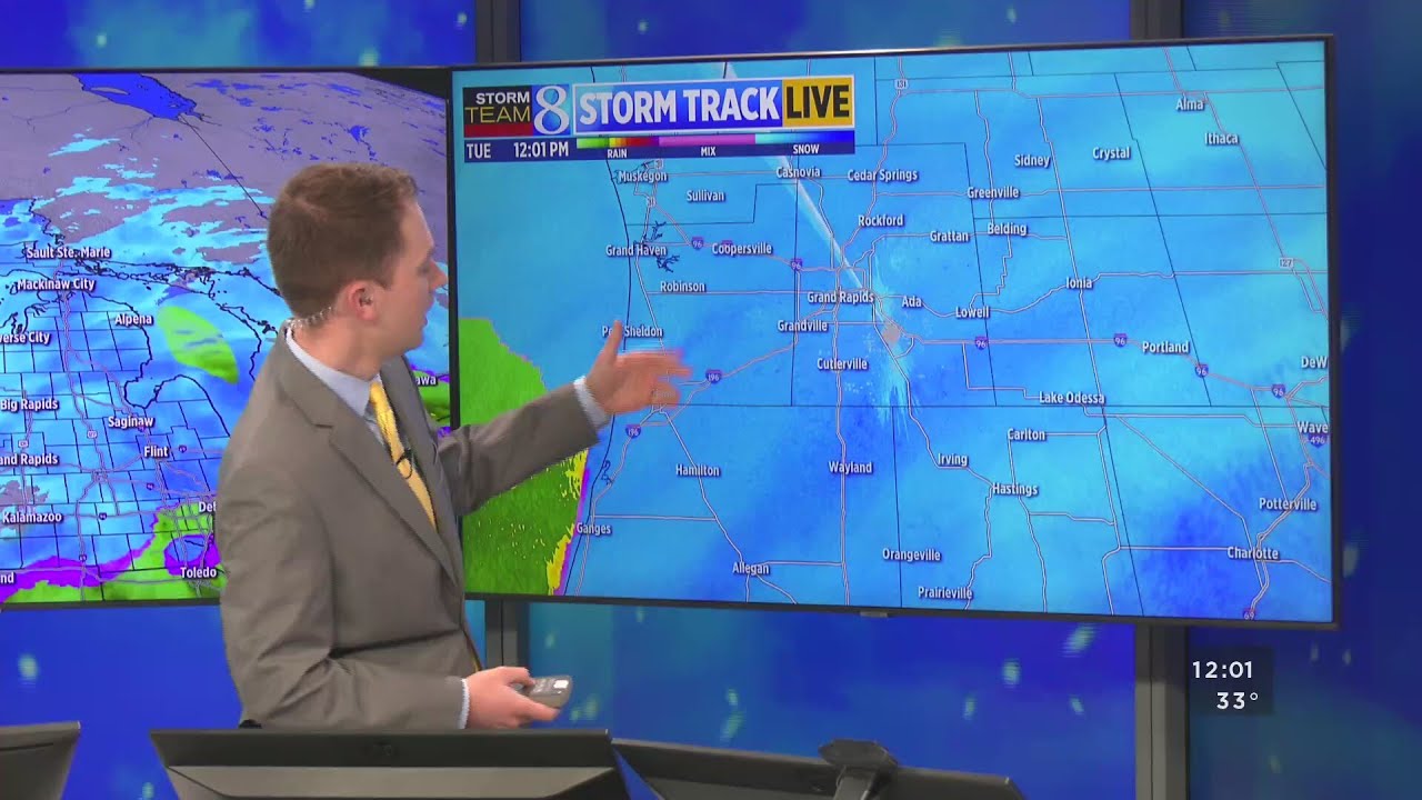 Winter storm bringing inches of snow to West Michigan - YouTube