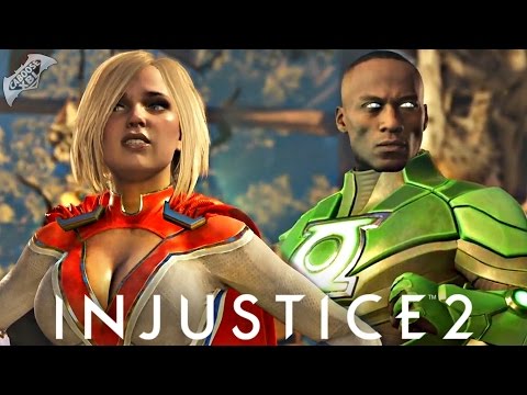 Injustice 2 - John Stewart and Power Girl Premier Skins Gameplay!