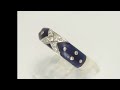 Hidalgo .15CT Diamond ‘X’ Blue Guilloche Enamel Band Ring 18K WG 8.6GM Size 8 - 29669