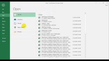 Fungsi Icon dan Sub Icon FILE di Excel 2016