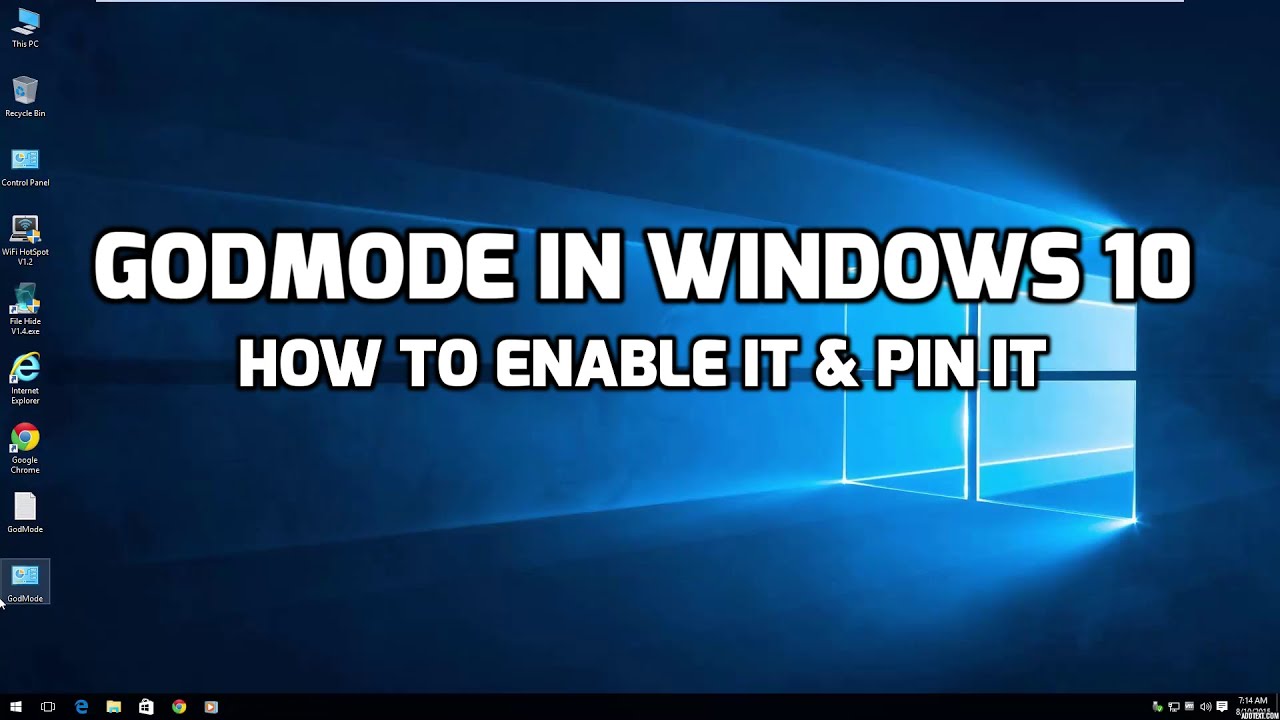 GODMODE IN WINDOWS 10 | How to Enable it & Pin It - YouTube
