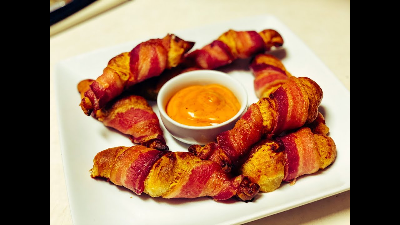 BACON WRAPPED BUFFALO CHICKEN CRESCENTS - YouTube