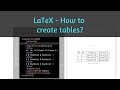 How To Create A Table In Latex