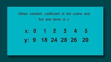 Fourier Harmonic Obtain the constant first coefficients of cosine and sine terms of y