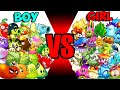 Team girl vs boy plants  who will win  pvz 2 team plant vs team plant