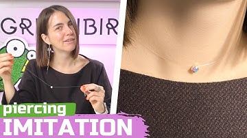 Microdermal Piercing Imitation: Necklace on Invisible Thread Tutorial