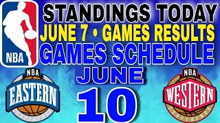 nba playoffs standings today june 7, 2024 | games results | games schedule june 10, 2024