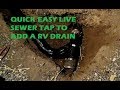 Sewer tap Clean Out for a 3" RV waste drain install DONE FAST