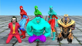 Superheroes Pro Multiverse : Spiderman Vs Team Bad Guy Joker Challenge Battle Venom, Hulk vs IronMan