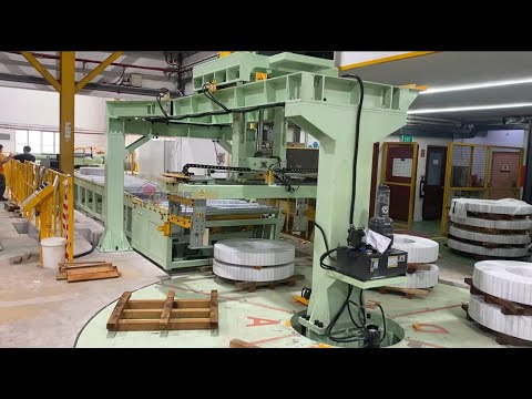 Slit coil packaging line for slitting service center with automatic labeling system connect to ERP