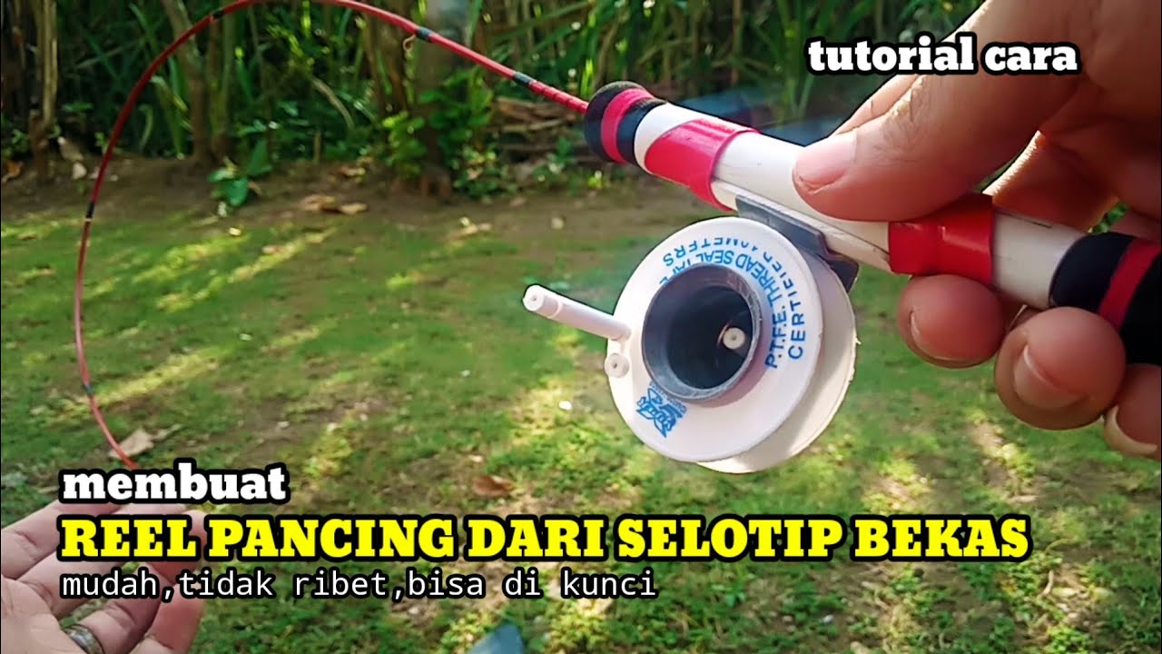 Tutorial,Cara Membuat Reel Pancing Dari Gulungan Selotip Bekas | fishing reel from used goods