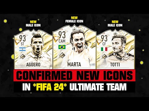 FIFA 24 | ALL NEW CONFIRMED ICONS IN FIFA 24 (EA FC 24)! ✅🔥 ft. Marta, Aguero, Totti...