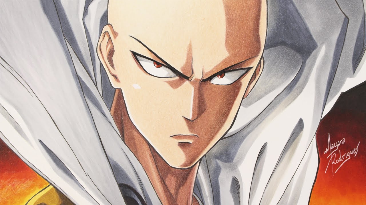 COMO DESENHAR O SAITAMA [ONE PUNCH MAN] COM LÁPIS DE COR - YouTube