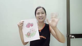 Hand-colored by me! Instructions for coloring strawberry branches and fruits