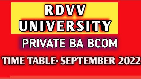 RDVV PRIVATE BA BCOM TIME TABLE 2022