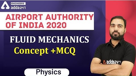 Airport authority of India 2020 | Physics  Fluid mechanics NCRT Based  Lect-13