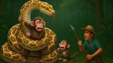 Farmer Rescue A Monkey 🐒 From A Giant Python 🐍