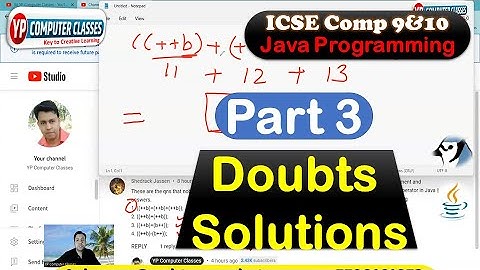 Part 3 Doubts Solutions in Java icse class 9 & 10 computer || INCREMENT DECREMENT Operator