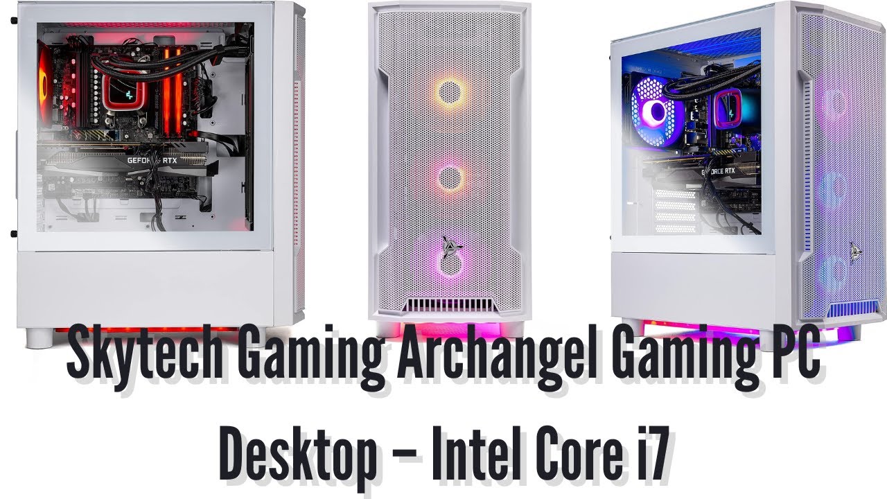 Skytech Gaming Archangel Gaming PC Desktop – Intel Core i7 12700F 2.1 GHz,  NVIDIA RTX 4060 Ti, 1TB NVME SSD, 16GB DDR4 RAM 3200, 600W Gold PSU, 240mm