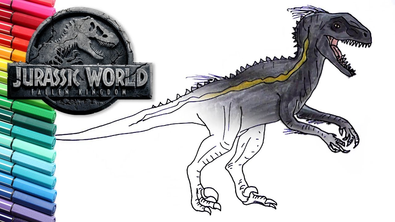 How to Draw Jurassic World Indoraptor - Dinosaur Color Pages - Drawing