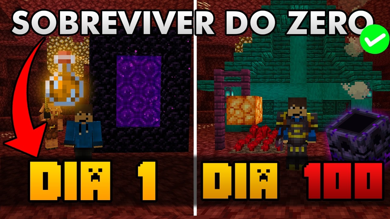 ✅[GUIA COMPLETO] Como SOBREVIVER NO NETHER Com Segurança no MINECRAFT 1.21! - COMEÇANDO DO ZERO