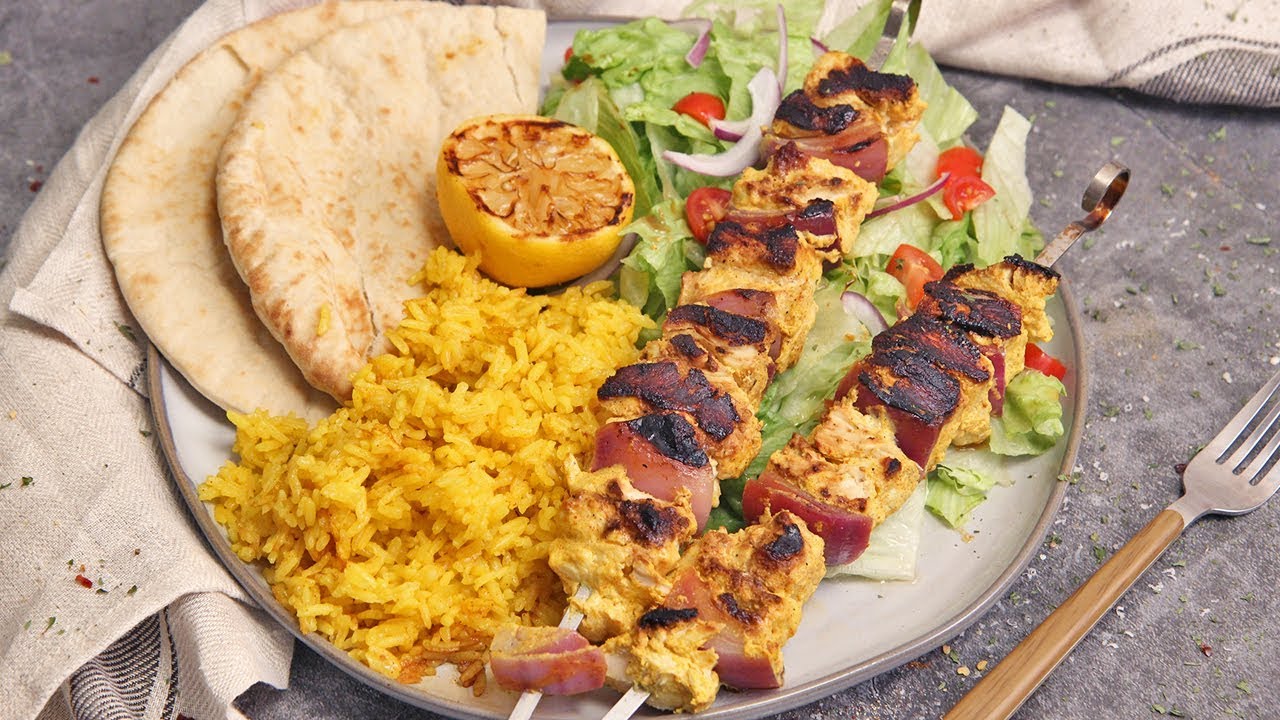 Chicken Kebabs with Yellow Rice | Laura in the Kitchen