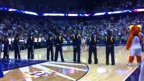 Melissa Heaton singing national anthem